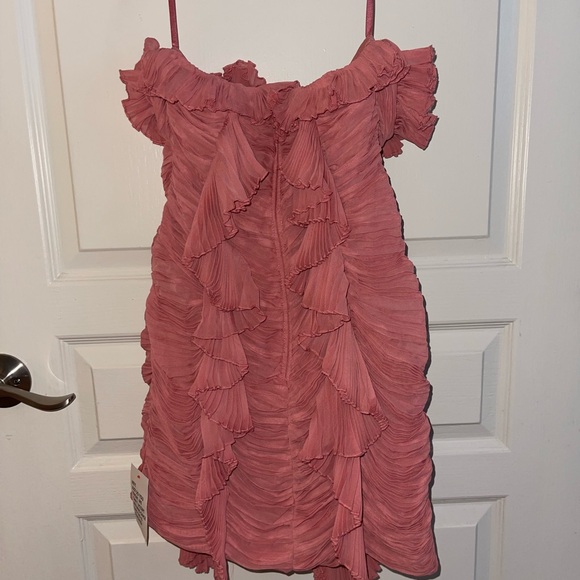 ASOS Pink Strapless Ruffle Dress - Picture 3 of 7
